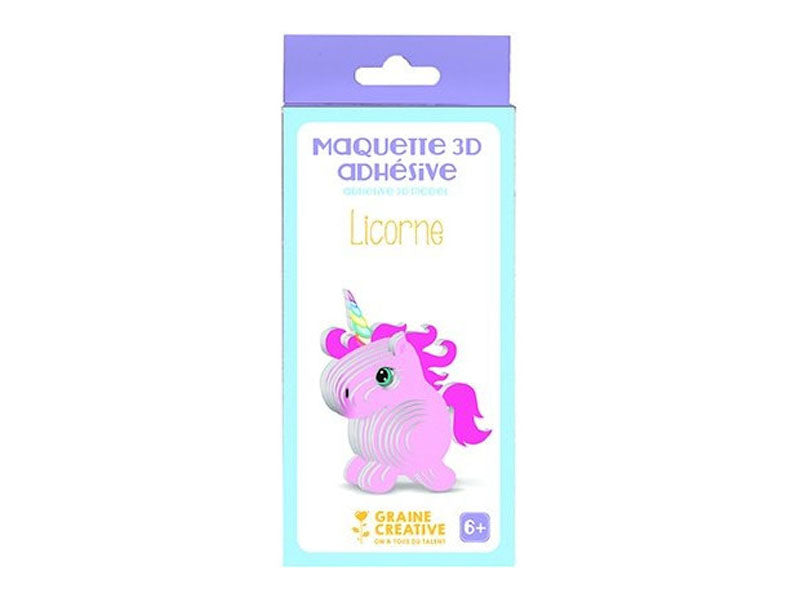 achat Maquette adhésive en carton 3D - Licorne
