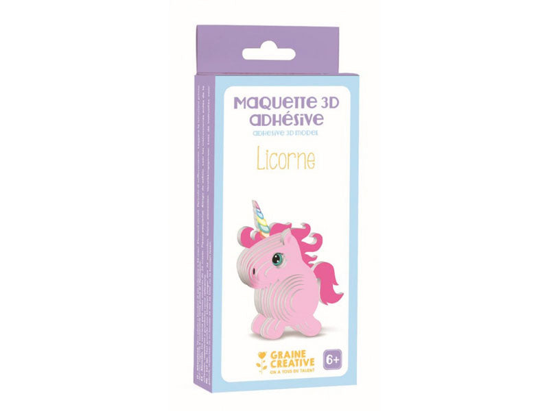 Achat Maquette adhésive en carton 3D - Licorne