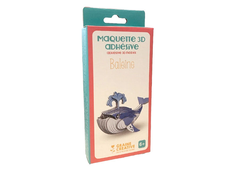 Achat Maquette adhésive en carton 3D - Baleine