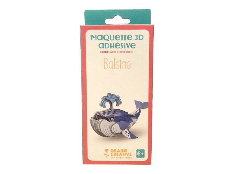 Achat Maquette adhésive en carton 3D - Baleine