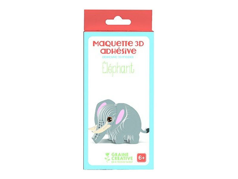 achat Maquette adhésive en carton 3D - Éléphant