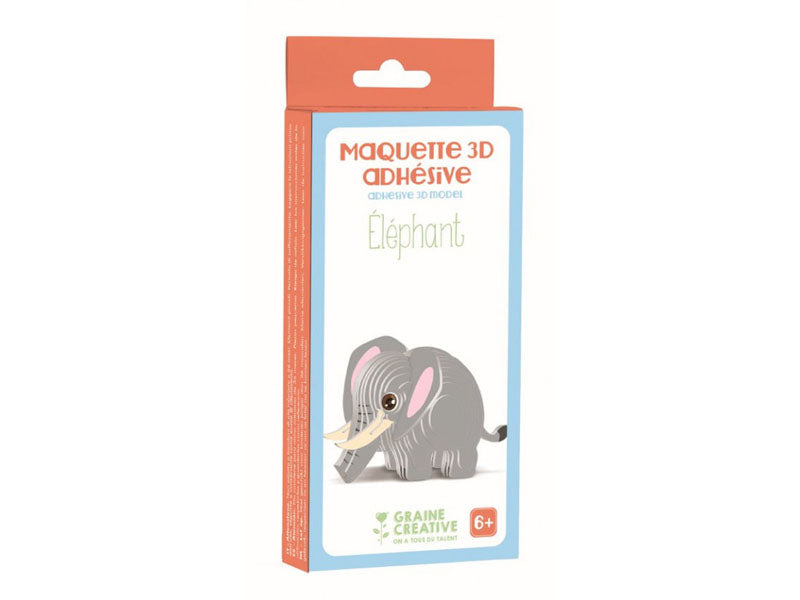 Achat Maquette adhésive en carton 3D - Éléphant