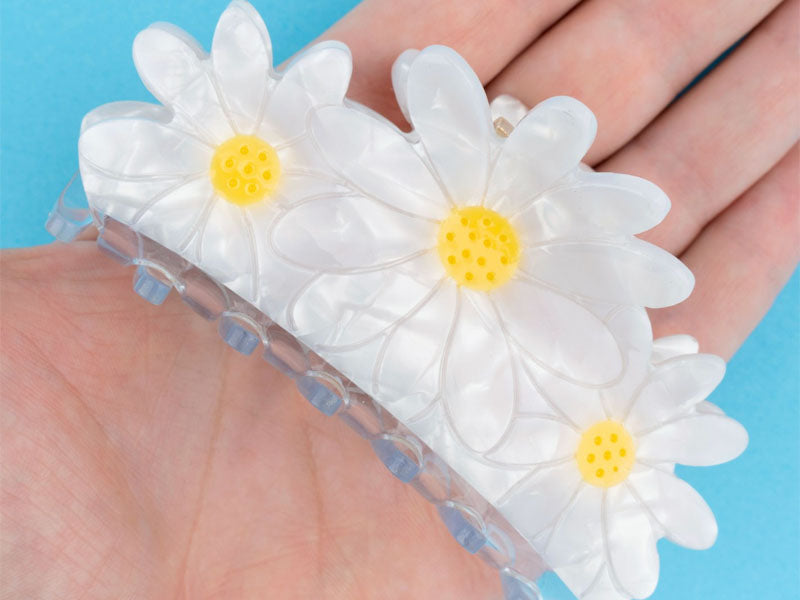 achat Grande pince à cheveux - Pâquerettes