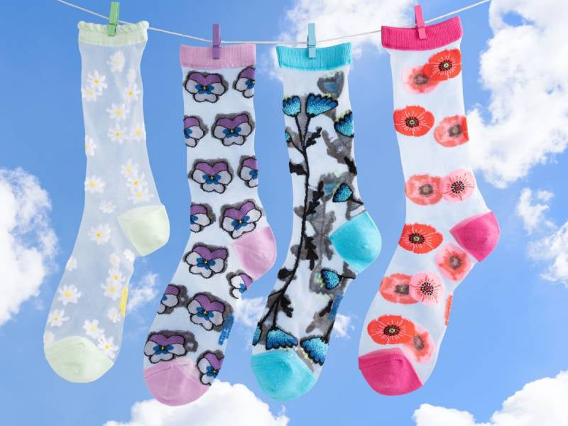 achat Chaussettes transparentes et verte - Pâquerette