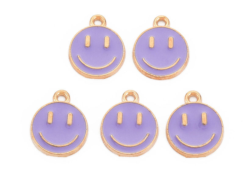achat Breloque émaillée sourire - Violet
