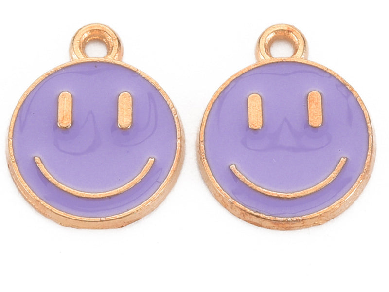 achat Breloque émaillée sourire - Violet
