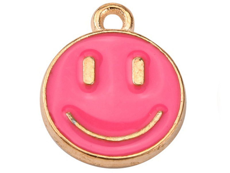 Achat Breloque émaillée sourire - Rose