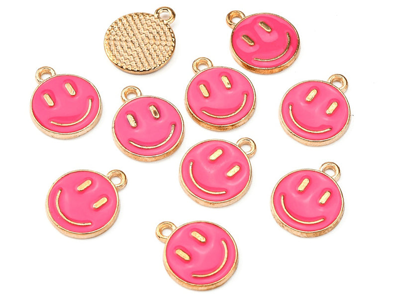 achat Breloque émaillée sourire - Rose