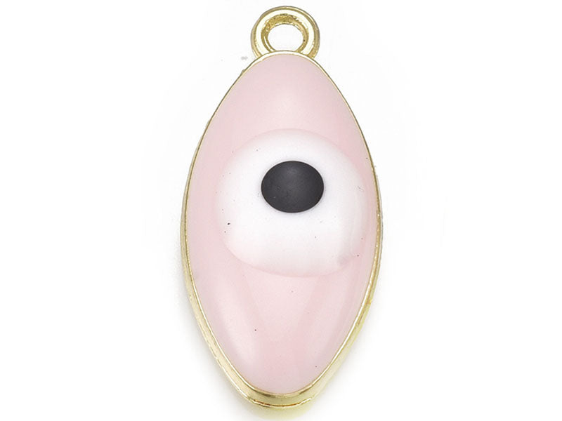 Achat Pendentif émaillé œil ovale - Rose pâle