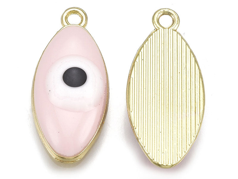 achat Pendentif émaillé œil ovale - Rose pâle
