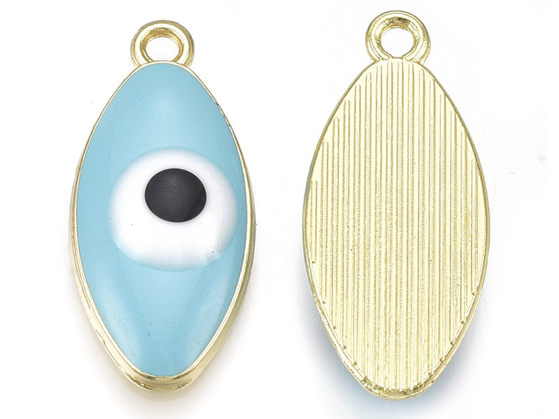 Achat Pendentif émaillé œil ovale - Bleu