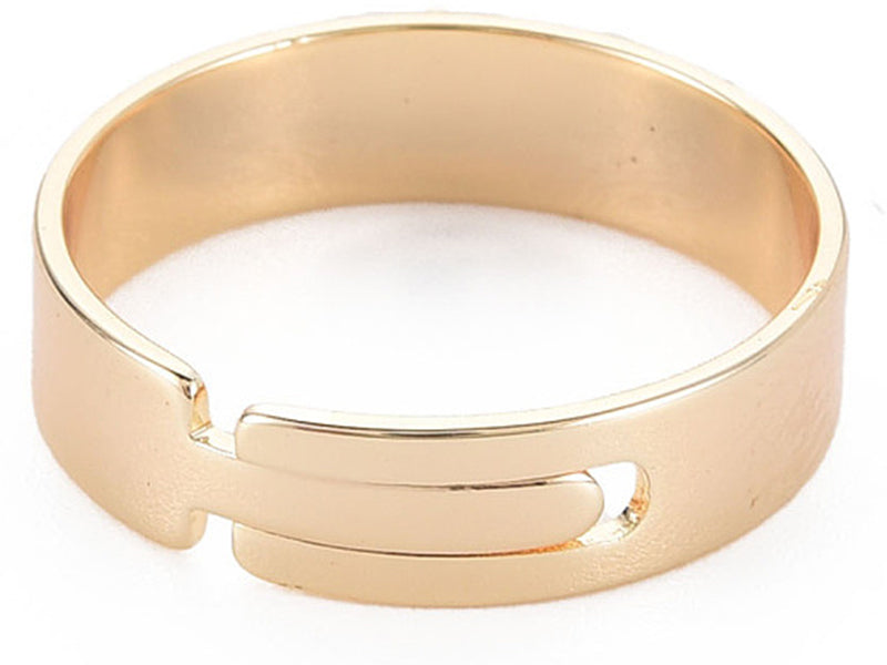 Achat Bague large réglable dorée à l'or fin 18k - Avec anneau - 17 mm