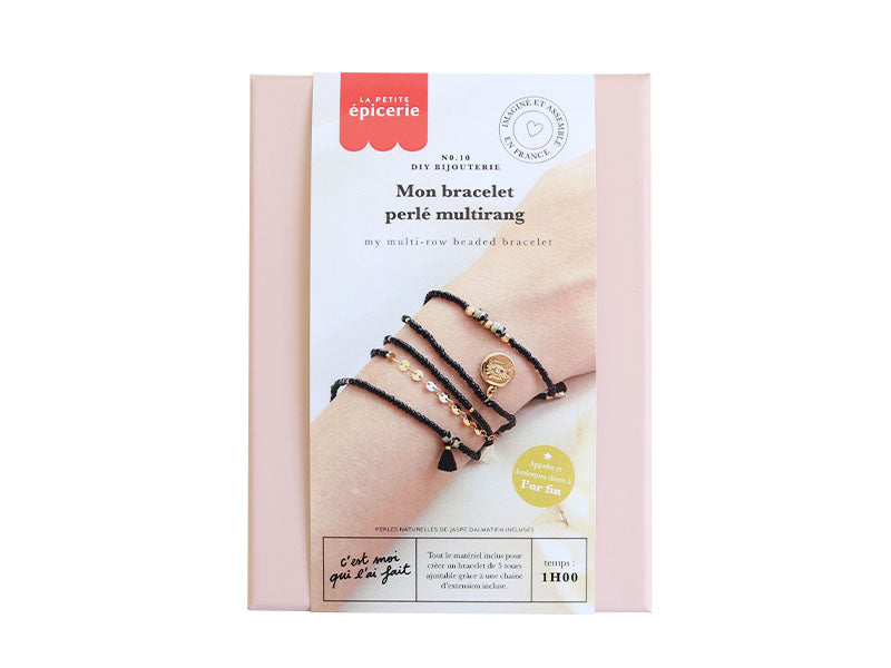 Achat Kit DIY Bijouterie - Mon bracelet perlé multirang - Noir