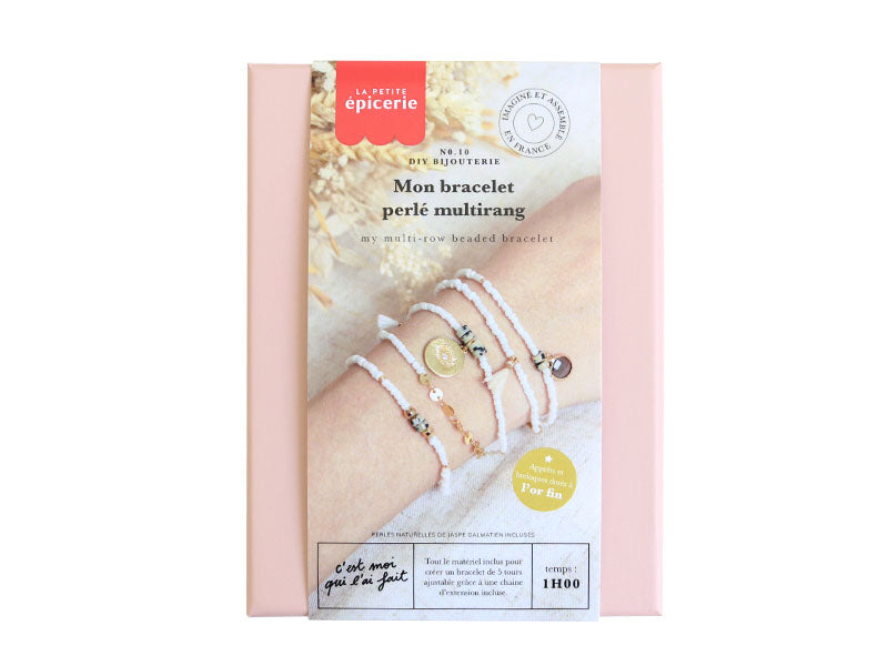 Achat Kit DIY Bijouterie - Mon bracelet perlé multirang - Blanc