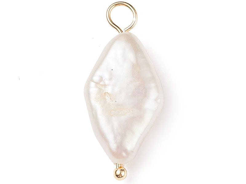 Achat Pendentif losange en perle de culture - Doré à l'or fin 18K - 23  x 10 mm