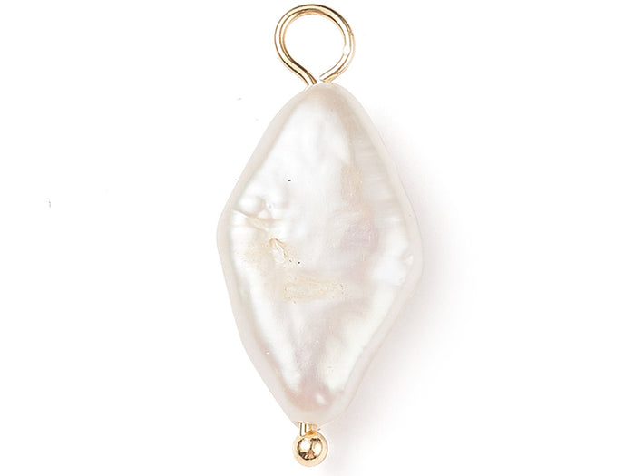 Achat Pendentif losange en perle de culture - Doré à l'or fin 18K - 23  x 10 mm