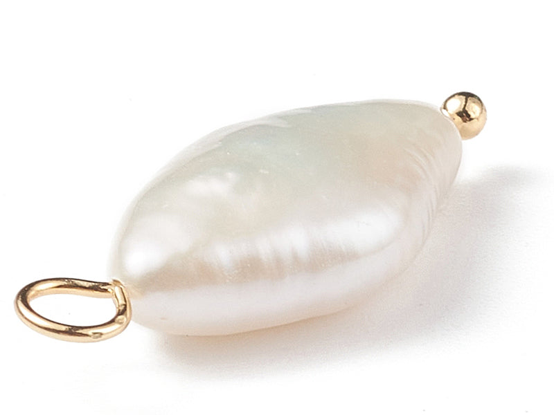 achat Pendentif losange en perle de culture - Doré à l'or fin 18K - 23  x 10 mm