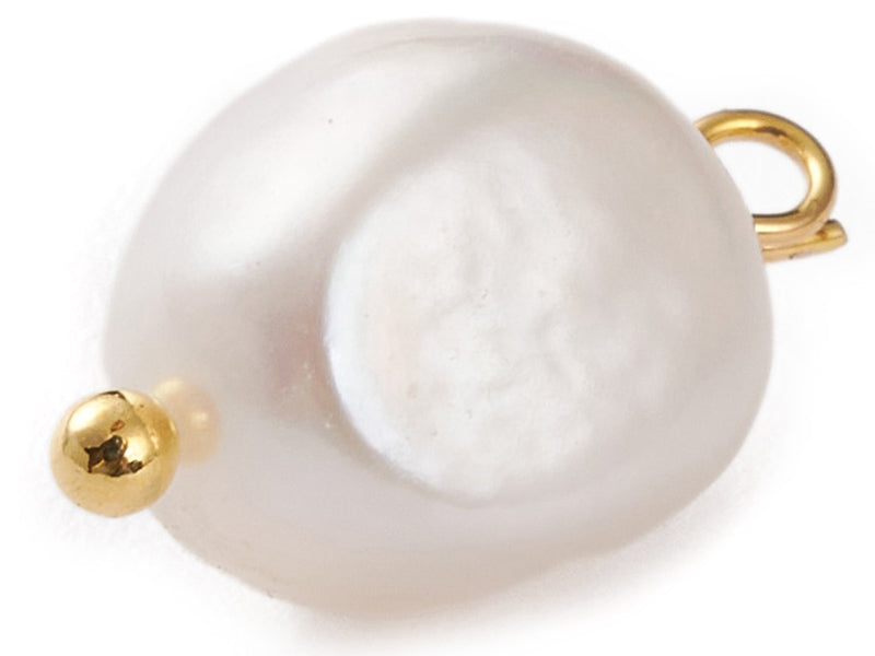 achat Pendentif perle de culture - Avec décoration coquillage doré - 13 x 9 mm