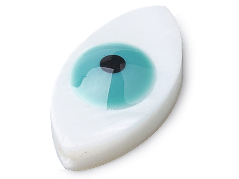 Achat Perle de culture en forme d'œil - 15 x 8 mm - Bleu turquoise