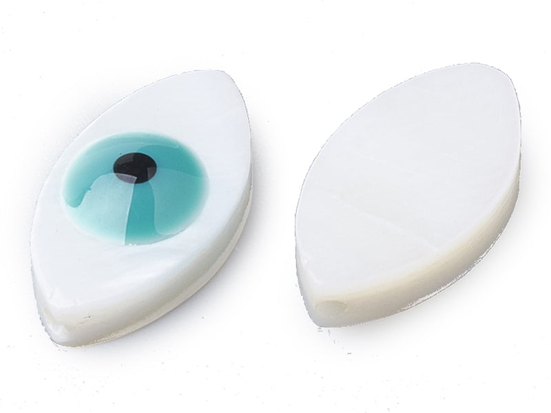 Achat Perle de culture en forme d'œil - 15 x 8 mm - Bleu turquoise