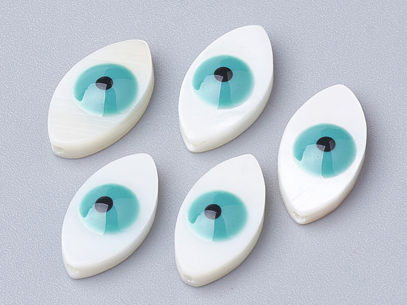 achat Perle de culture en forme d'œil - 15 x 8 mm - Bleu turquoise