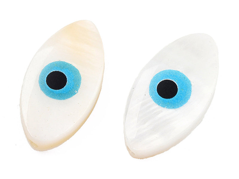 Achat Perle de culture en forme d'œil - 15 x 8 mm - Bleu ciel