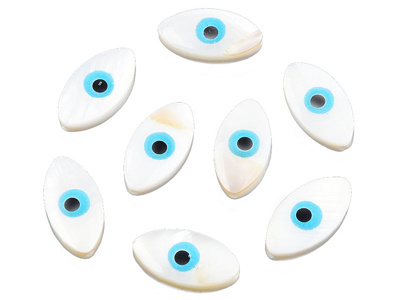 achat Perle de culture en forme d'œil - 15 x 8 mm - Bleu ciel