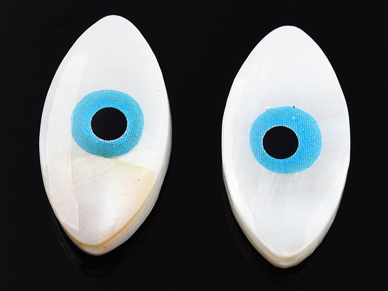 achat Perle de culture en forme d'œil - 15 x 8 mm - Bleu ciel