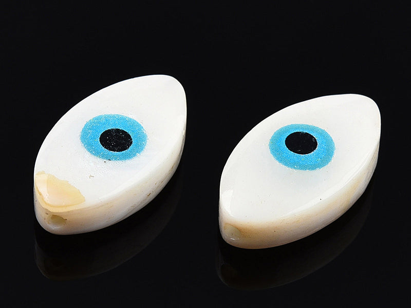 achat Perle de culture en forme d'œil - 15 x 8 mm - Bleu ciel