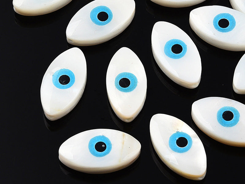 achat Perle de culture en forme d'œil - 15 x 8 mm - Bleu ciel