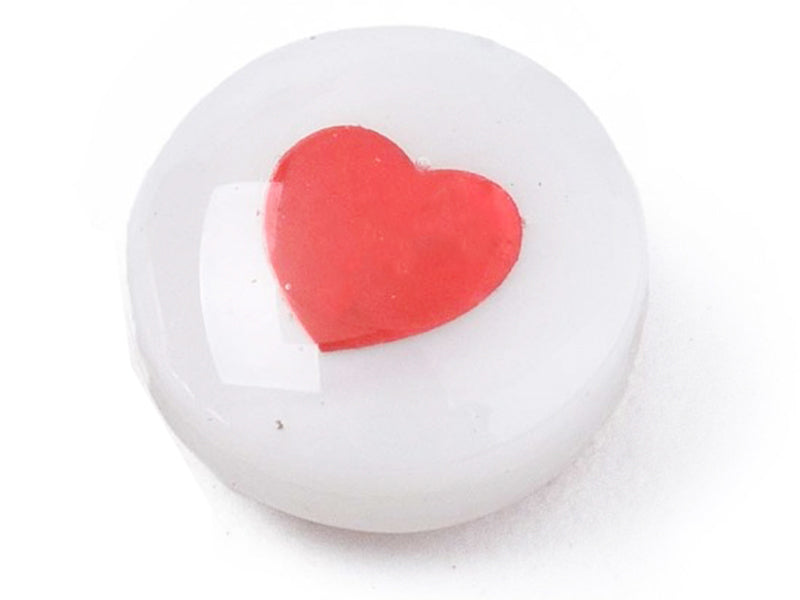 Achat Perle en coquillage naturel - Cœur rouge - 8 mm