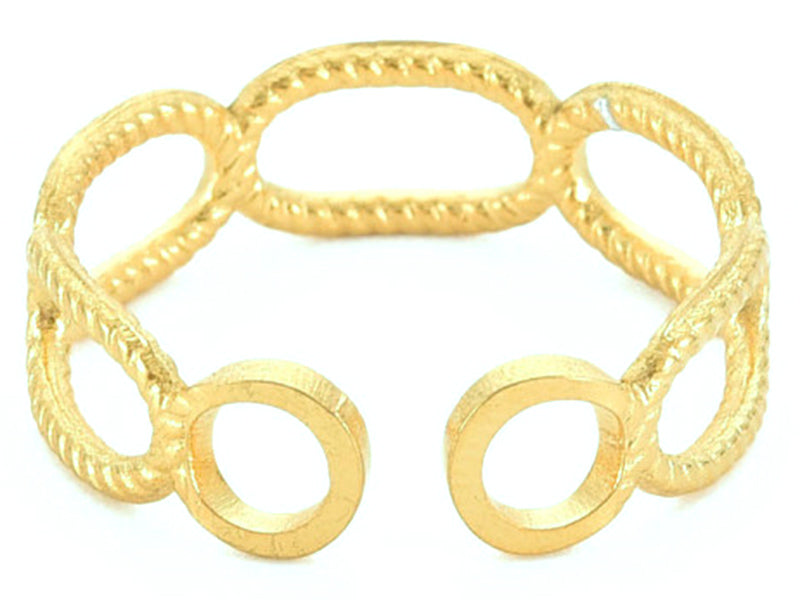 Achat Bague - Effet maillons - Doré à l'or fin 18K