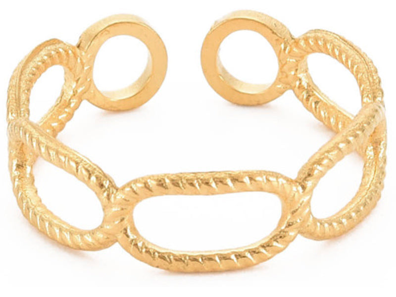 Achat Bague - Effet maillons - Doré à l'or fin 18K