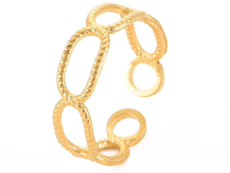 achat Bague - Effet maillons - Doré à l'or fin 18K