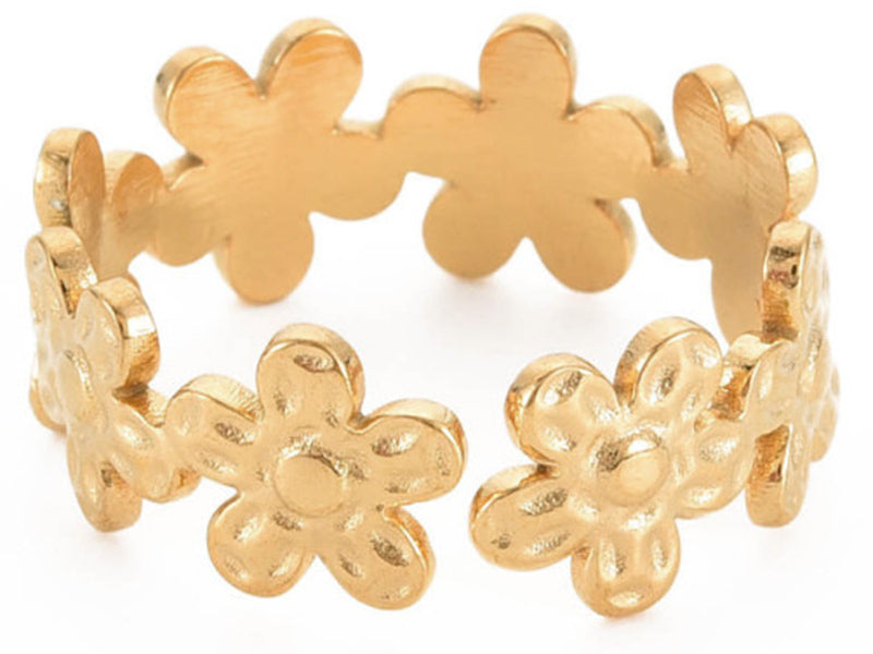 achat Bague - Petites fleurs - Doré à l'or fin 18K