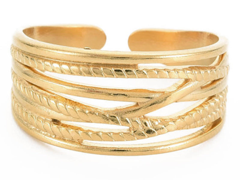 Achat Bague - Effet enroulé - Doré à l'or fin 18K
