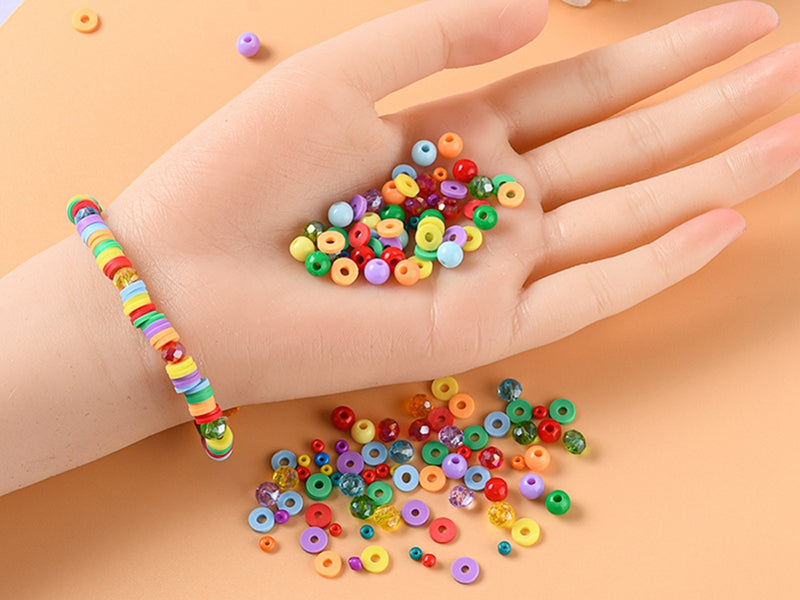 Achat Boîte de 4300 perles variées : rocailles, plastique, heishi - 6 couleurs