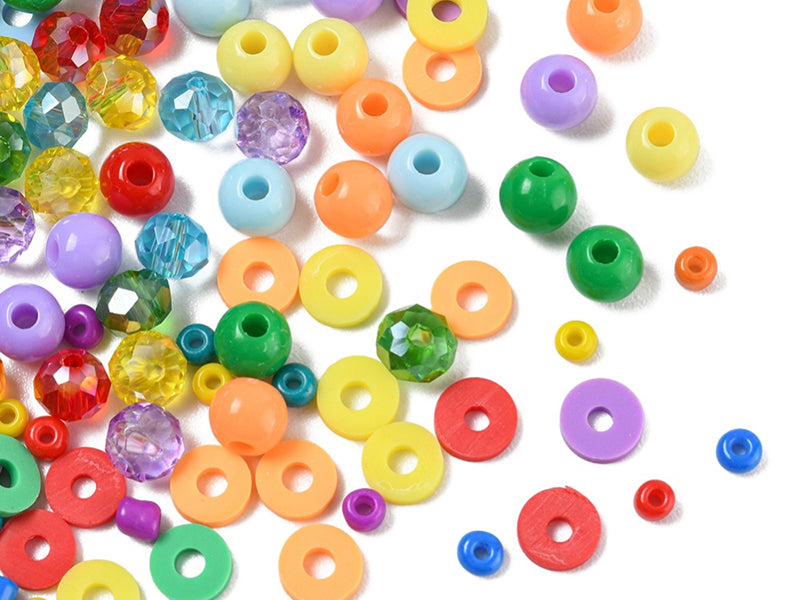 achat Boîte de 4300 perles variées : rocailles, plastique, heishi - 6 couleurs