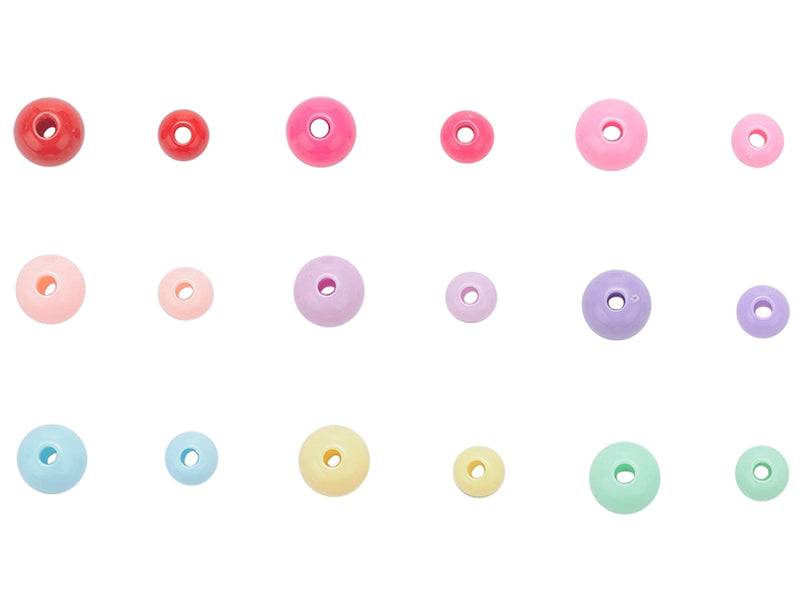 achat Boîte de 1000 perles rondes opaques en acrylique - 9 couleurs