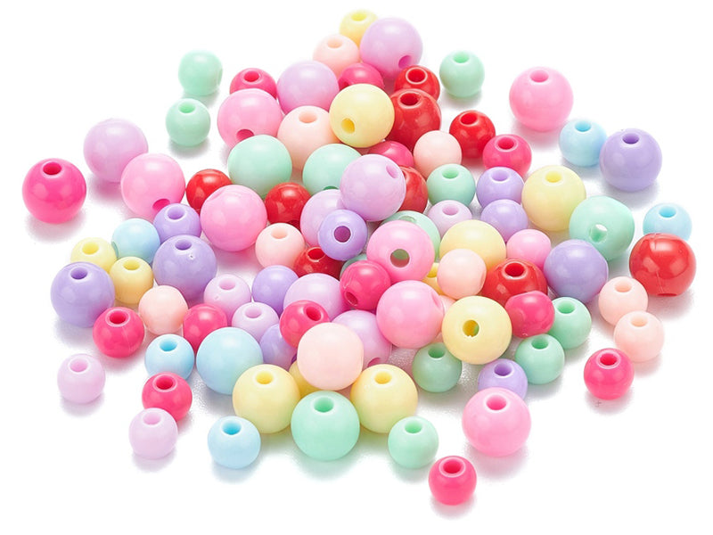 achat Boîte de 1000 perles rondes opaques en acrylique - 9 couleurs
