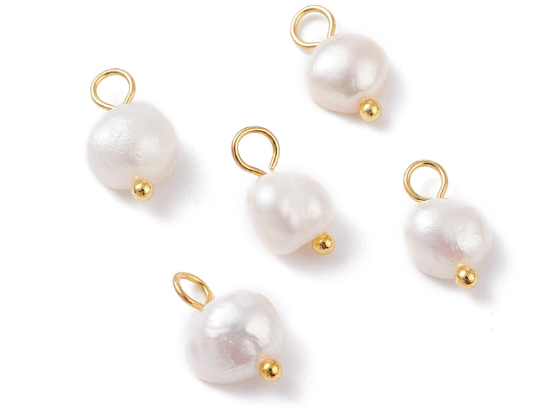 Achat Lot de 5 pendentifs en perle de culture - 10 x 5 mm