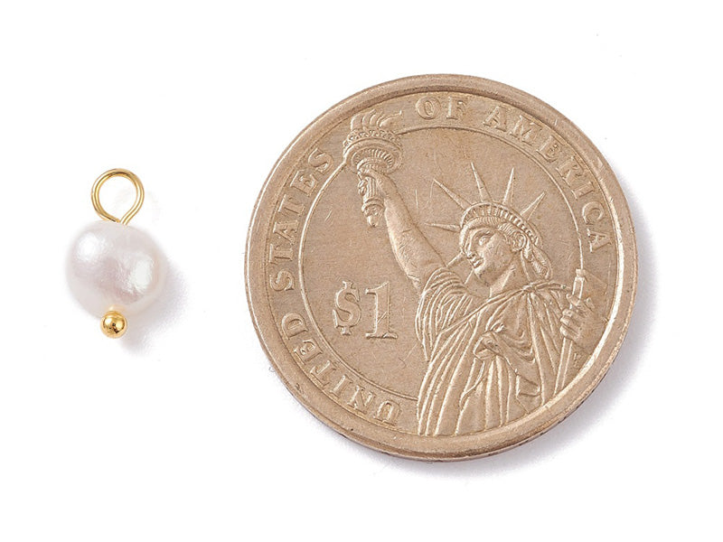 achat Lot de 5 pendentifs en perle de culture - 10 x 5 mm