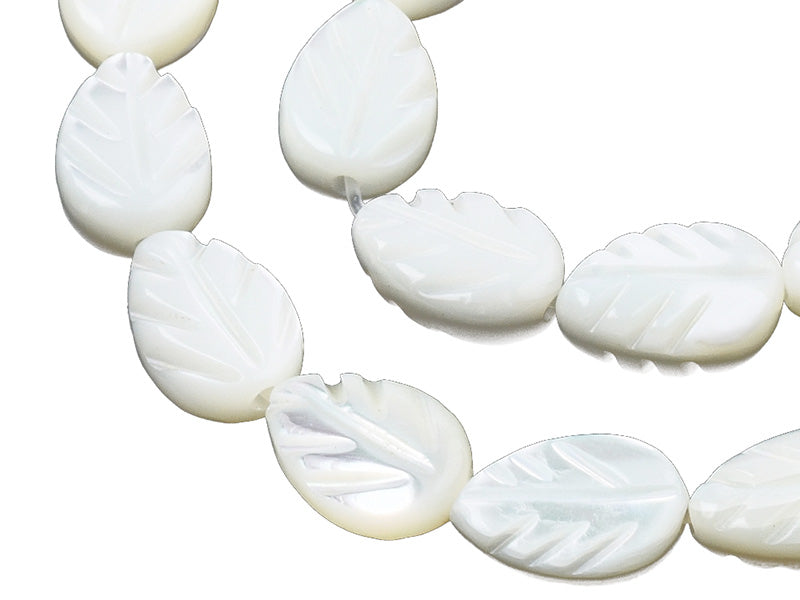 Achat Lot de 5 perles feuille en coquillage nacré - 9 x 6mm