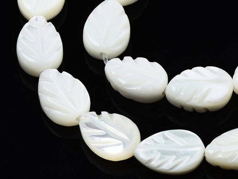 achat Lot de 5 perles feuille en coquillage nacré - 9 x 6mm