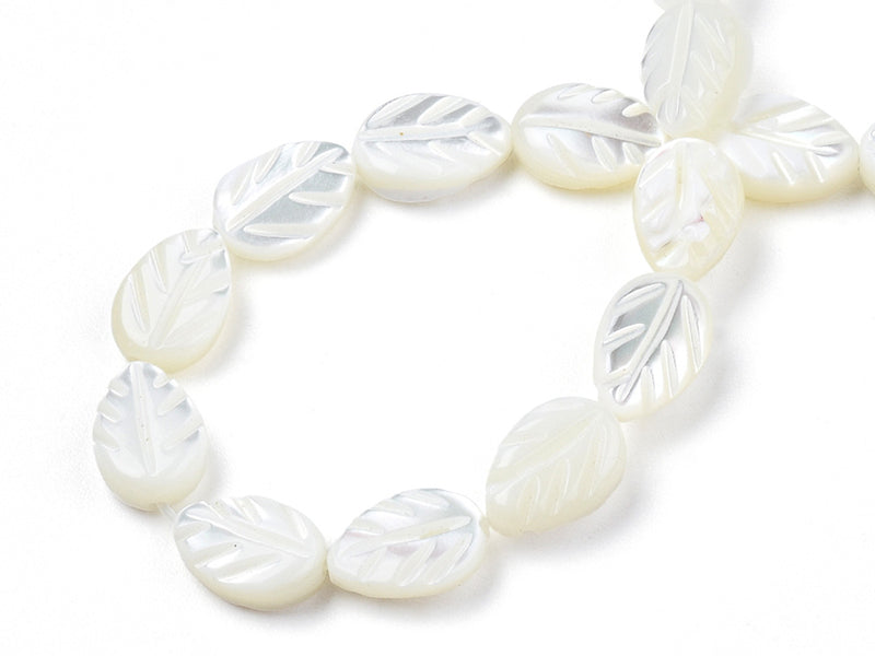 achat Lot de 5 perles feuille en coquillage nacré - 9 x 6mm