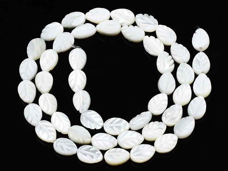 achat Lot de 5 perles feuille en coquillage nacré - 9 x 6mm