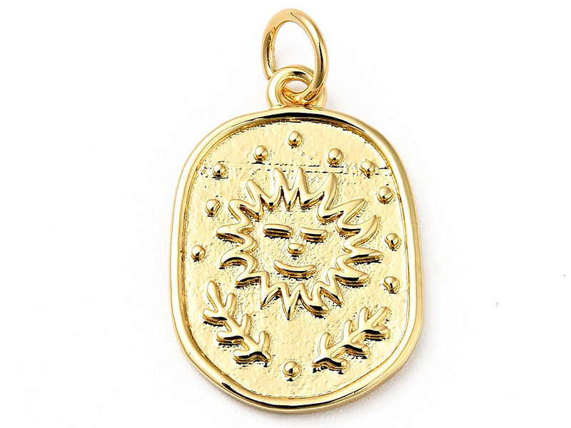 Achat Pendentif soleil doré à l'or fin 18K - 18 x 13 mm