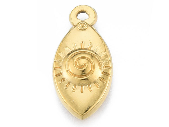 Achat Pendentif ovale œil - Doré à l'or fin - 21 x 10 mm