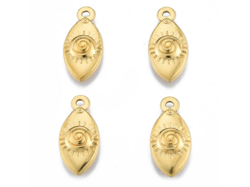 achat Pendentif ovale œil - Doré à l'or fin - 21 x 10 mm