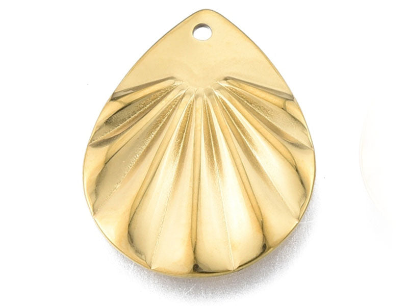Achat Pendentif goutte froissée - Doré à l'or fin 18K - 22 x 17 mm
